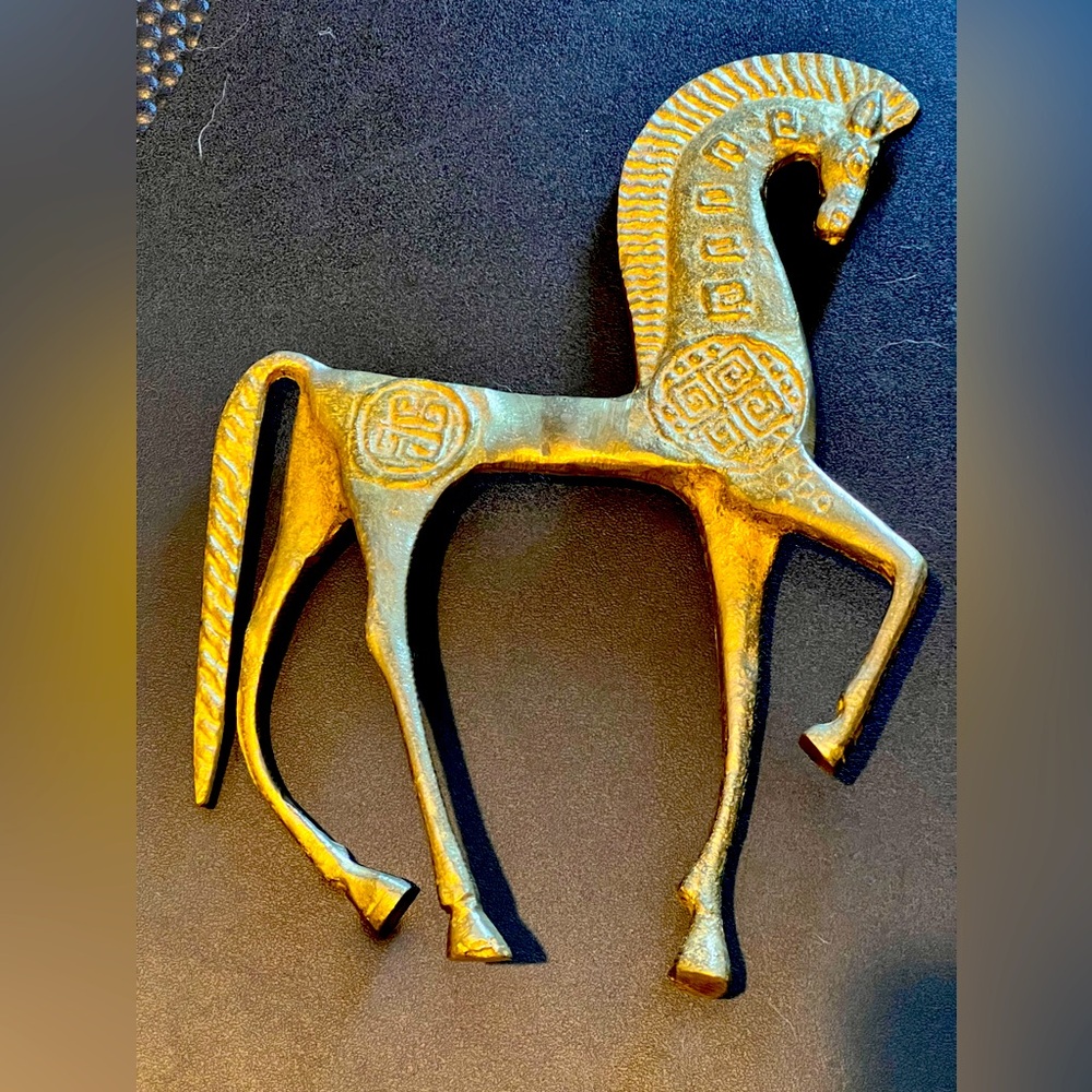 Brass mid century style horse